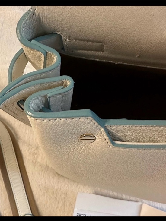 MCM Mila’s convertible backpack white flake blue leather main image 6